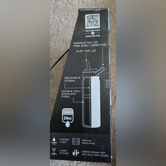 Official NFL Louisiana Saints Black & White Flip Top Water Bottle Set – 24oz NIB - Picture 4 of 5